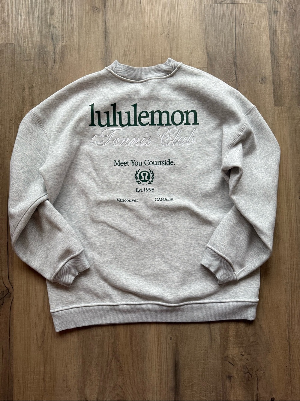 lululemon athletica Light Gray Crewneck Sweatshirt with Dark Green Logo